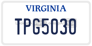 TPG5030  license plate in VA