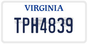 TPH4839 license plate in Virginia