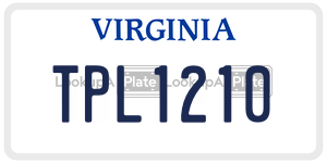 TPL1210  license plate in VA