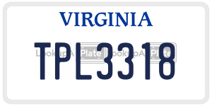 TPL3318  license plate in VA