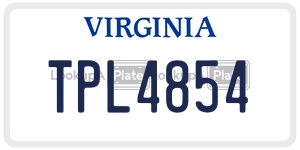 TPL4854  license plate in VA