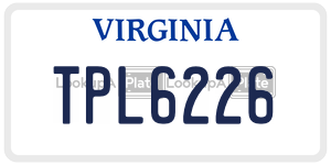 TPL6226  license plate in VA