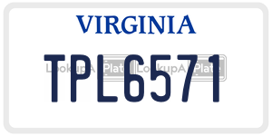 TPL6571  license plate in VA