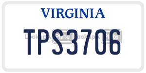 TPS3706  license plate in VA