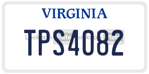 TPS4082  license plate in VA