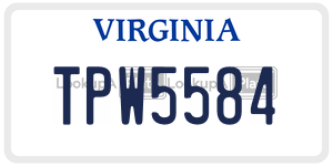 TPW5584  license plate in VA