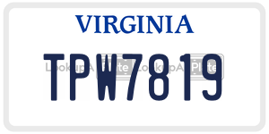 TPW7819  license plate in VA