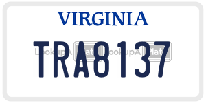TRA8137 license plate in Virginia