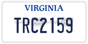 TRC2159  license plate in VA