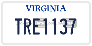 TRE1137 license plate in Virginia