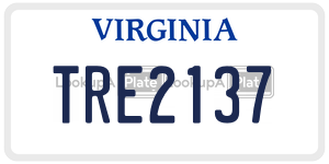TRE2137 license plate in Virginia