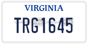 TRG1645  license plate in VA