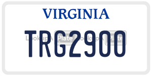 TRG2900  license plate in VA