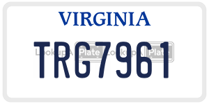 TRG7961  license plate in VA