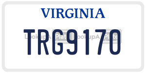 TRG9170  license plate in VA
