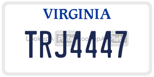 TRJ4447  license plate in VA