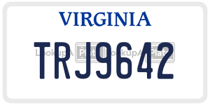 TRJ9642 license plate in Virginia