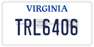 TRL6406 license plate in Virginia