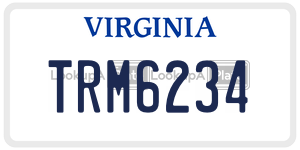 TRM6234  license plate in VA