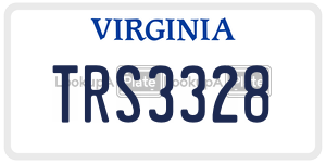 TRS3328 license plate in Virginia