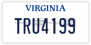TRU4199  license plate in VA
