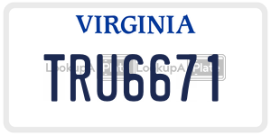 TRU6671  license plate in VA