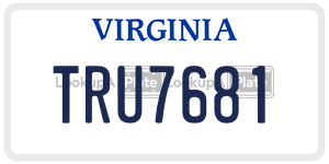 TRU7681  license plate in VA