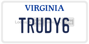 TRUDY6  license plate in VA