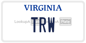 TRW  license plate in VA