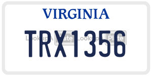 TRX1356  license plate in VA