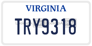 TRY9318 license plate in Virginia