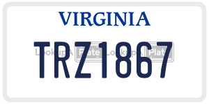 TRZ1867 license plate in Virginia