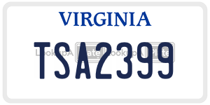 TSA2399  license plate in VA