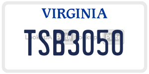 TSB3050  license plate in VA