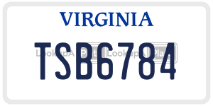 TSB6784  license plate in VA
