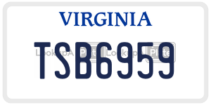 TSB6959 license plate in Virginia