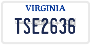 TSE2636  license plate in VA