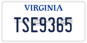 TSE9365  license plate in VA