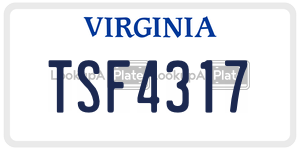 TSF4317  license plate in VA