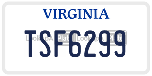 TSF6299  license plate in VA