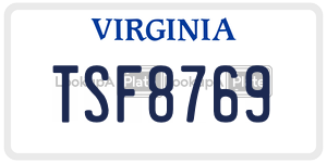 TSF8769 license plate in Virginia