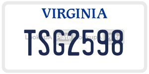TSG2598 license plate in Virginia