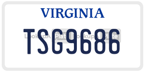 TSG9686 license plate in Virginia