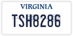 TSH8286  license plate in VA