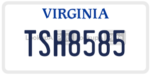 TSH8585 license plate in Virginia