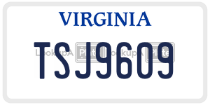 TSJ9609  license plate in VA