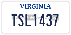 TSL1437 license plate in Virginia
