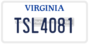 TSL4081  license plate in VA
