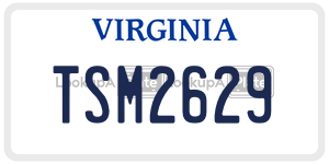 TSM2629 license plate in Virginia