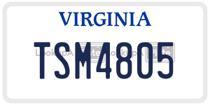 TSM4805  license plate in VA